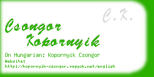 csongor kopornyik business card